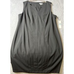 Calvin Klein Dress Women Sz 20 Black Pleated Cocktail Professional